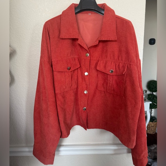 Button-Front Jacket in Rust 3X - Picture 7 of 12